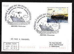 90- Y&T 1095 Vue De Crozet Sur Pli FDC Du 08/11/2023 Crozet " Voyage à Bord Du Marion Dufresne." - Cartas & Documentos