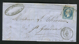 Rare Lettre De Toulouse Pour Saint Gaudens ( 28 Décembre 1862 ) Avec Un N° 22 - Cachet PC Du GC 3982 - 1849-1876: Période Classique