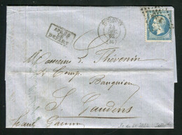 Rare Lettre De Toulouse Pour Saint Gaudens ( 24 Décembre 1862 ) Avec Un N° 22 - Cachet PC Du GC 3982 - 1849-1876: Période Classique