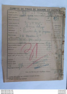 Facture Frais De Douane - Chemins De Fer Du Nord Pour Comines Du 05 Octobre 1926 ... Lot290 . - Other & Unclassified