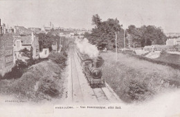 CARTE POSTALE ORIGINALE ANCIENNE : ANGOULEME PASSAGE TRAIN DE VOYAGEURS LOCOMOTIVE VAPEUR COTE SUD CHARENTE  (16) - Angouleme