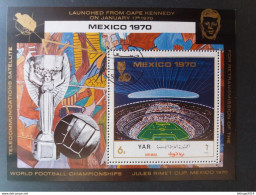 YEMEN يمني FOOTBALL CHAMPIONSHIP MEXICO 1970 CAT MICHEL BLOCK N.131 (1157) SHEET MNH $ - Yémen