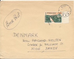 Rhodesia & Nyasaland Cover Sent To Denmark 1959 Halkaer ST. Nibe Banen Single Franked - Rhodesien & Nyasaland (1954-1963)