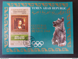 YEMEN يمني CULTURAL OLYMPIAD 1969 CAT MICHEL BLOCK N.111 (1004 B) SHEET MNH $ - Yémen