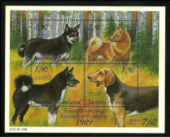 ● SUOMI FINLAND 1989 ֍ CANE Dog Chien ● BF N. 5 Nuovo ** ● Serie Completa ● Cat. ? € ● Lotto N. 121 ● - Blocchi & Foglietti