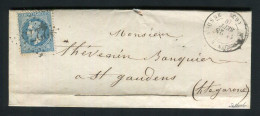 Rare Lettre De Mauléon Barousse Pour Saint Gaudens ( Haute Garonne 1870 ) - Cachet GC 2275 - 1849-1876: Klassik