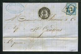 Rare Lettre De Castres Pour Saint Gaudens ( 24 Décembre 1862 ) Avec Un N° 22 - Cachet GC 772 Précurseur - 1849-1876: Période Classique