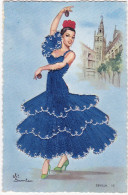 CARTE BRODEE:  SEVILLA   N° 13 - Embroidered