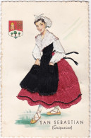 CARTE BRODEE:  SAN SEBASTIAN  (Guipuzcoa) - Embroidered