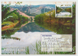 Entier Enveloppe Cartonnée Pour  100 Grs. Oblitérée Nouméa  2003 . Taches De Rouille - Enteros Postales