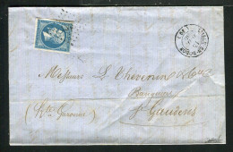 Rare Lettre De L'Isle En Dodon Pour Saint Gaudens ( 1860 ) Avec Un N° 14Ah Variété POSTFS - 1849-1876: Klassik