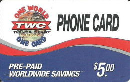 USA: Prepaid TWC - One World One Card, Globe - Sonstige & Ohne Zuordnung