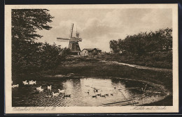 AK Graal /Ostsee, Windmühle Mit Teich  - Windmolens