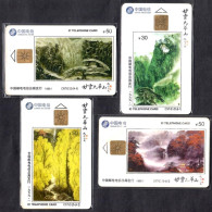 China 1999 Beautiful Miaoling Jiuhua Mountain Landscape, Anhui Province 4V IC No. 25 Used Cards - Chine