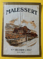 19913 - Suisse Ancienne étiquette Malessert Vve Bujard & Fils Lutry Collée Sur Carton D'époque - Autres & Non Classés