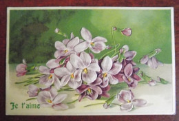 Cpa 1er Avril - Je T'aime - Fleurs En Relief - April Fool's Day