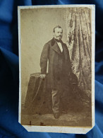 Photo CDV Anonyme  Homme Barbu (Mr Antoine Père) Pardessus à Col En Velours  Sec. Emp. CA 1860 - L680C - Ancianas (antes De 1900)