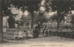 CARTE POSTALE ORIGINALE  ANCIENNE : SAINTE SOLANGE LE TOMBEAU DE LA MARTYRE ANIMEE CHER (18) - Other & Unclassified