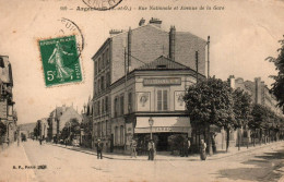 N°3538 W -cpa Argenteuil -rue Nationale Et Avenue De La Gare- - Argenteuil