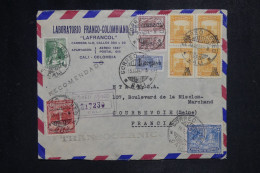 COLOMBIE - Lettre Commerciale Recommandée Par Avion > La France - 1951 - A 3066 - Kolumbien