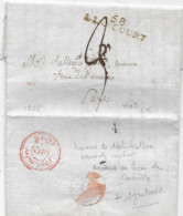 OISE Lettre 1808 Marque Postale 58 / LIANCOURT 44x9 Bureau De Distribution Ayant Reçu Par Erreur Marque Linéaire  Ind.16 - 1801-1848: Précurseurs XIX