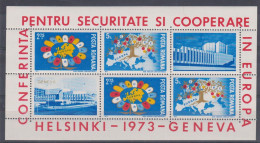 Roumanie 1973 BL 109 ** Conférence Sécurité Et Coopération En Europe à Madrid Fleur Arbre - Blokken & Velletjes