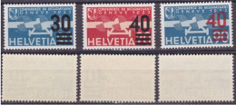 SALE 90% Off Schweiz Suisse 1936/37: Aufdrucke 30+40 Provisoires Zu PA 23-25 Mi 292+293+310 (Zu CHF 34.00) à 10% Du Cote - Nuevos