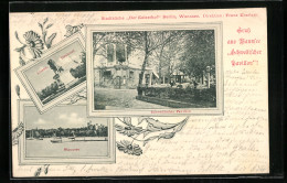 AK Berlin-Wannsee, Gasthaus Schwedischer Pavillon, Löwen-Denkmal, Wannsee  - Wannsee