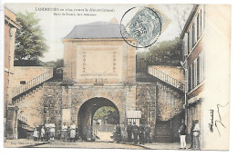 Cpa...Landrecies (nord)...en 1894...(avant Le Démantélement)...porte De France...face Intérieure...animée..(couleur). - Landrecies