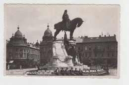 Romania Cluj Kolozsvar Klausenburg Statuia Matei Corvin Matthias Corvinus Hunyadi Mátyás Equestrian Statue Monument 1938 - Rumänien