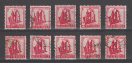 INDIA:  1967/69  PIANO  FAMIGLIA  -  5 P. CARMINIO  US. -  RIPETUTO  10  VOLTE  -  YV/TELL. 224 - Used Stamps