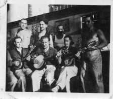 Photographie Vintage Photo Snapshot Banjo Mandoline Orchestre Jazz Band - Autres & Non Classés