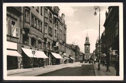 AK Pardubice, Strassenansicht, Kirche, Geschäfte  - Tchéquie