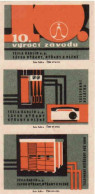 Czech Republic, 3 Matchbox Labels, TESLA Karlín - Nýrany U Plzne - 10 Years, Telephone Exchanges And Relay - Zündholzschachteletiketten