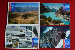 Peru Lot 4 Maxicard Mountains Volcanoes Carte Maximum Volcan Perou Montagne - Vulkane