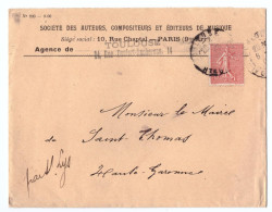 1907 - Lettre à Entête + Correspondance - Sacem Agence De Toulouse - 1877-1920: Période Semi Moderne