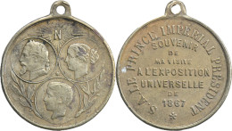 FRANCE - MEDAILLE - LE PRINCE IMPERIAL PRESIDENT EXPOSITION UNIVERSELLE 1867 - 20-092 - Royal / Of Nobility