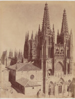Grande Photographie Ancienne ~1880 Espagne 28x22 Cm. Burgos. Vue Générale De La Cathédrale - Tirage Albuminé - Oud (voor 1900)