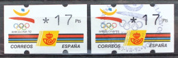 SPANIEN 1992 " AUTOMATMARKEN Olympische Spiele " Michelnr  ATM 2x Nr 5 Sehr Schon Posrfrisch € 5,50 - Automaatzegels [ATM]