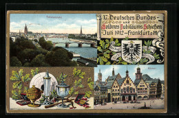 AK Frankfurt Am Main, 17. Deutsches-Goldnes Jubiläums-Schiessen, Juli 1912, Römer, Brücke  - Hunting