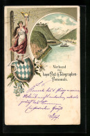 Lithographie Verband Des Bayer. Post- Und Telegraphen-Personals, Flusslandschaft  - Other & Unclassified