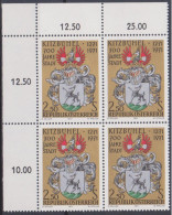 1971 , Mi 1366 ** (1) -  4er Block Postfrisch - 700 Jahre Stadt Kitzbühel - Neufs