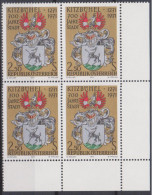 1971 , Mi 1366 ** (2) -  4er Block Postfrisch - 700 Jahre Stadt Kitzbühel - Neufs