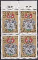 1971 , Mi 1366 ** (3) -  4er Block Postfrisch - 700 Jahre Stadt Kitzbühel - Ungebraucht