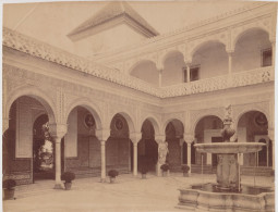 Grande Photographie Ancienne ~1880 Espagne 27,5x21,5 Cm. Séville. Maison De Pilate - Tirage Albuminé - Anciennes (Av. 1900)