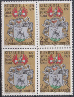 1971 , Mi 1366 ** (6) -  4er Block Postfrisch - 700 Jahre Stadt Kitzbühel - Unused Stamps