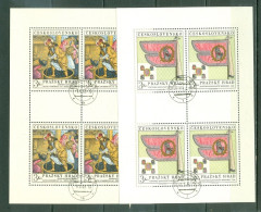 Tchécoslovaquie  Yvert  1723/1724  En Feuillet De 4    Ob  TB  - Used Stamps