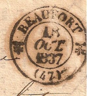 2K10 --- 49 BEAUFORT Type 12 Taxe 1 CL Correspondance Locale - 1801-1848: Precursori XIX