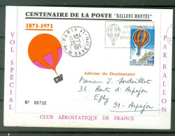 France PA 45  Sur Carte Centenaire De La Poste Par Ballons Montés  - 1960-.... Lettres & Documents