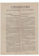 1907 - Métro De Paris - Document économique établit Par Xavier Delaur Rue Lafitte à Paris 9ème - Unclassified